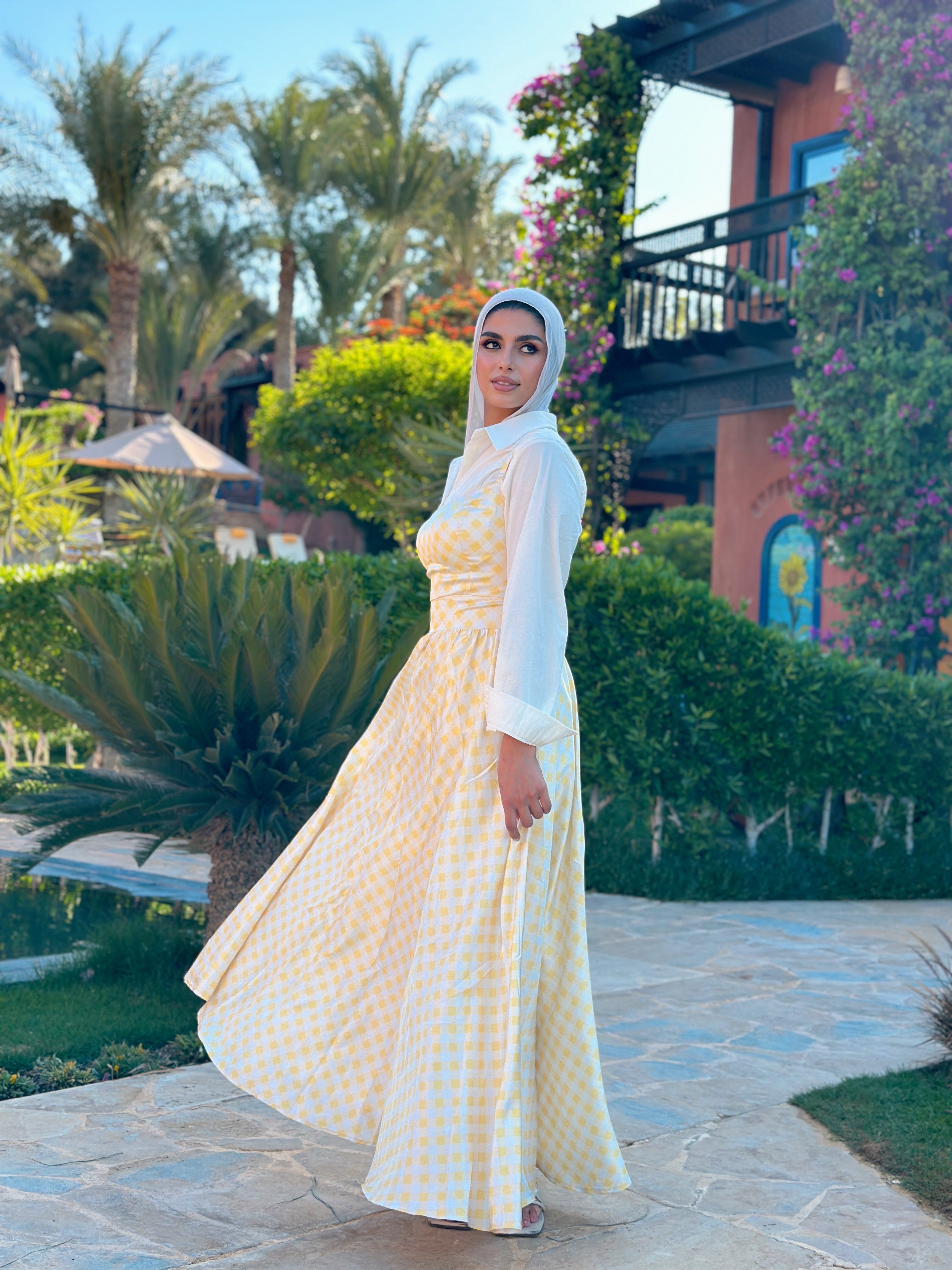 Fiore Silky Love Gingham Dress Sunshine