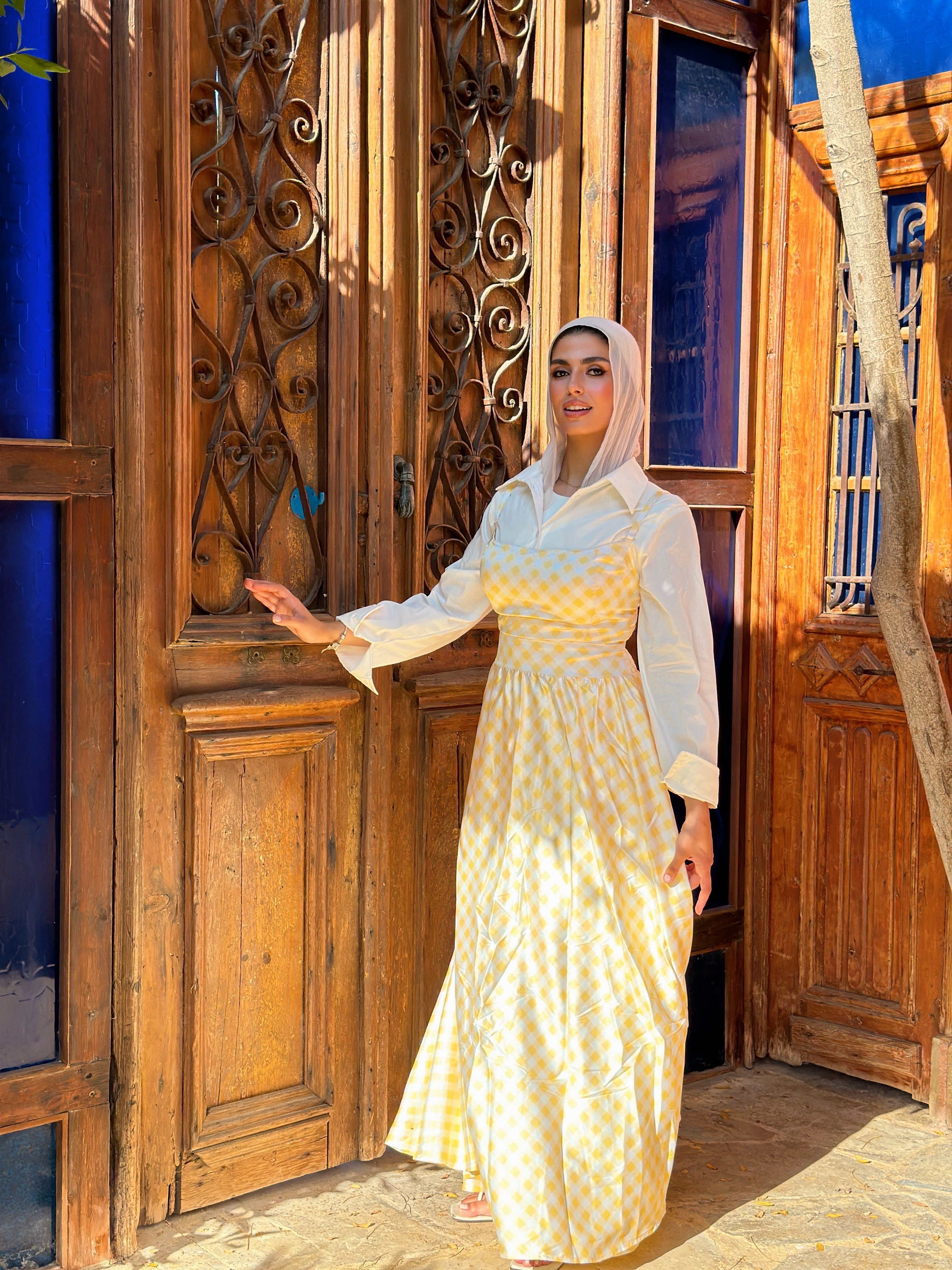 Fiore Silky Love Gingham Dress Sunshine