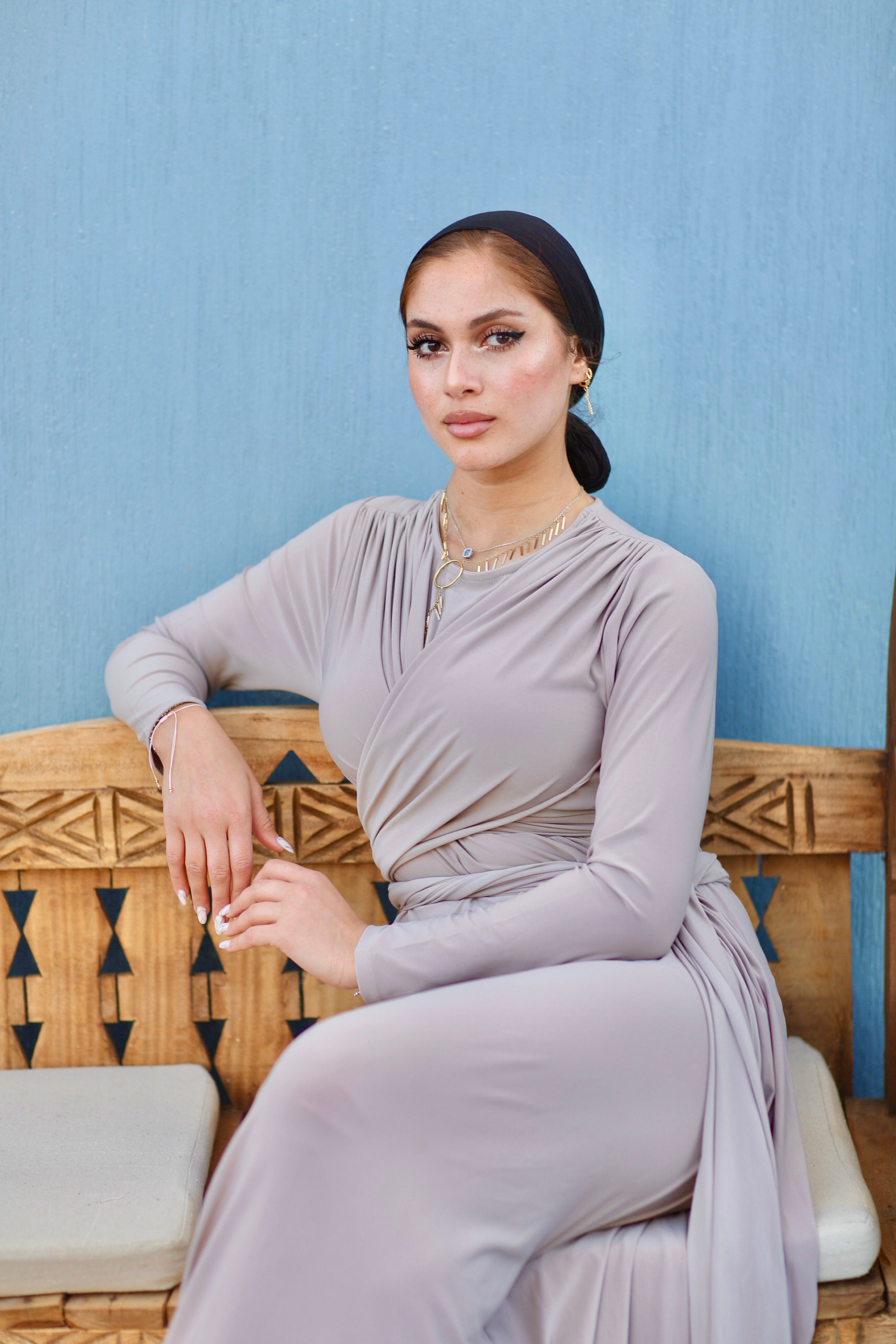 The Infinity Wrap Dress Oatmeal