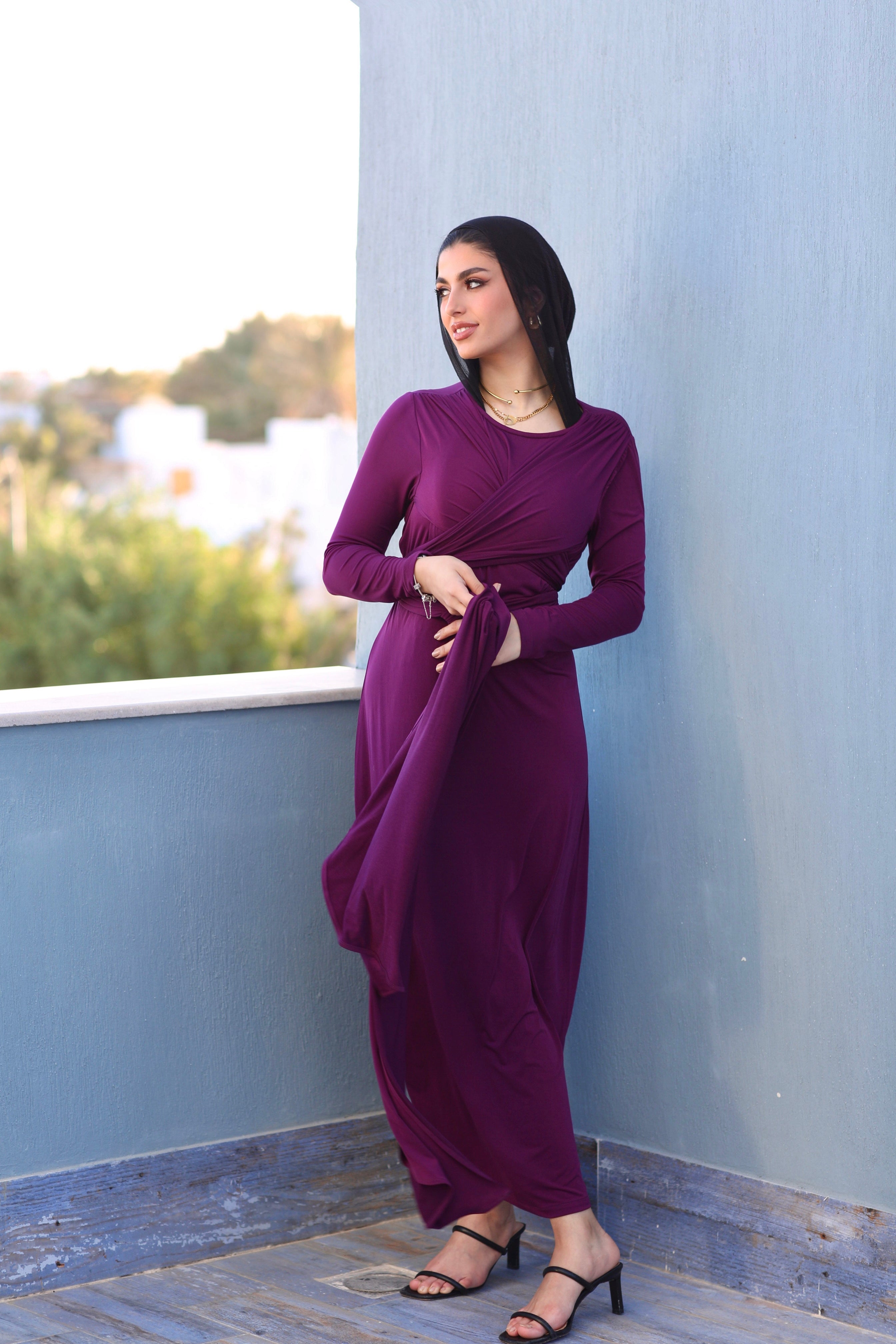 The Infinity Wrap Dress Plum