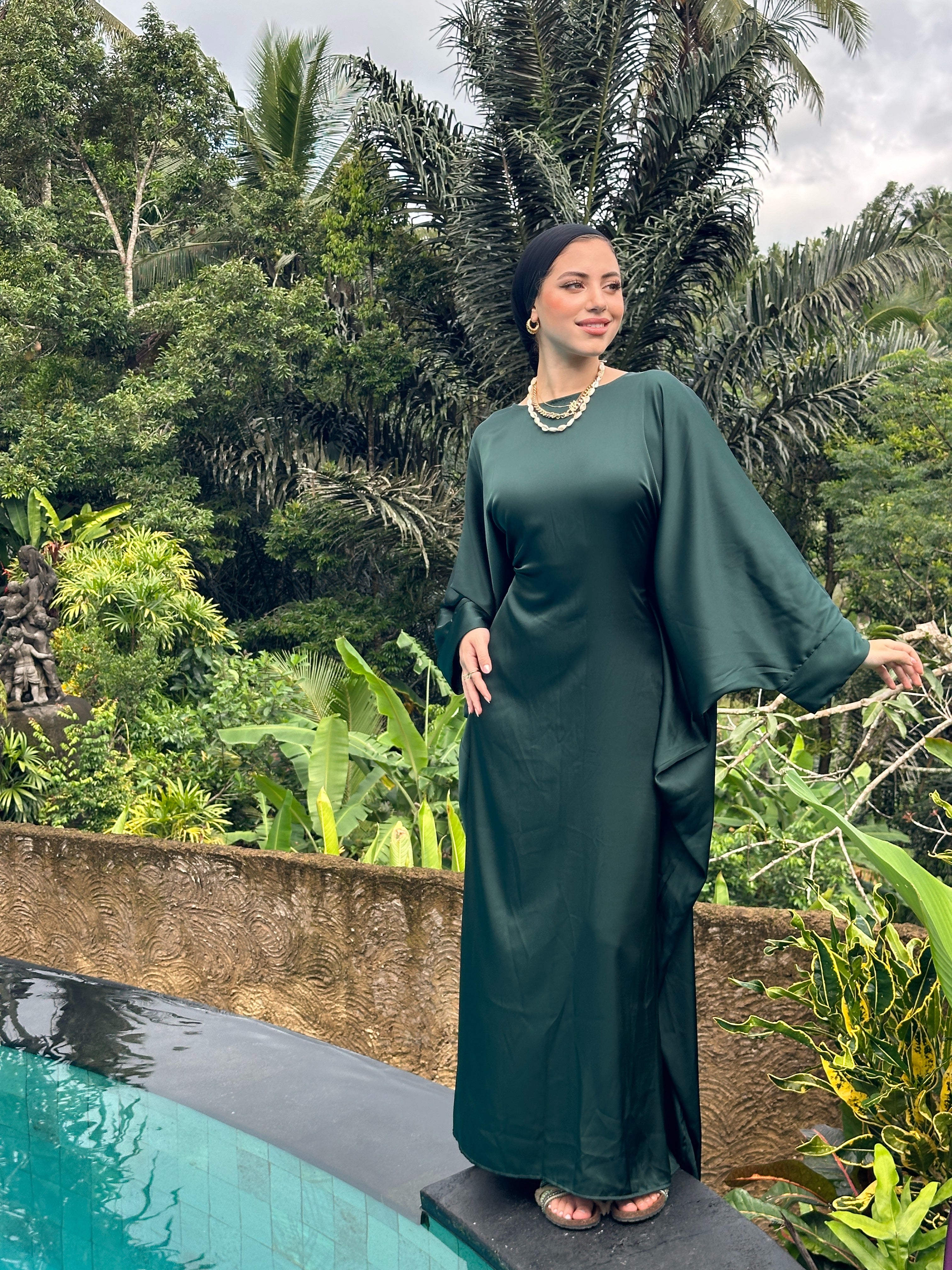 Like A Butterfly Dress Emerald Green