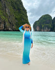 Aqua Skies Ruffled Cover up