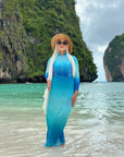 Aqua Skies Ruffled Cover up