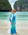 Aqua Skies Ruffled Cover up