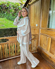 Casual Trims Pants Sand X Cream