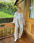 Casual Trims Pants Sand X Cream