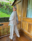 Casual Trims Pants Sand X Cream