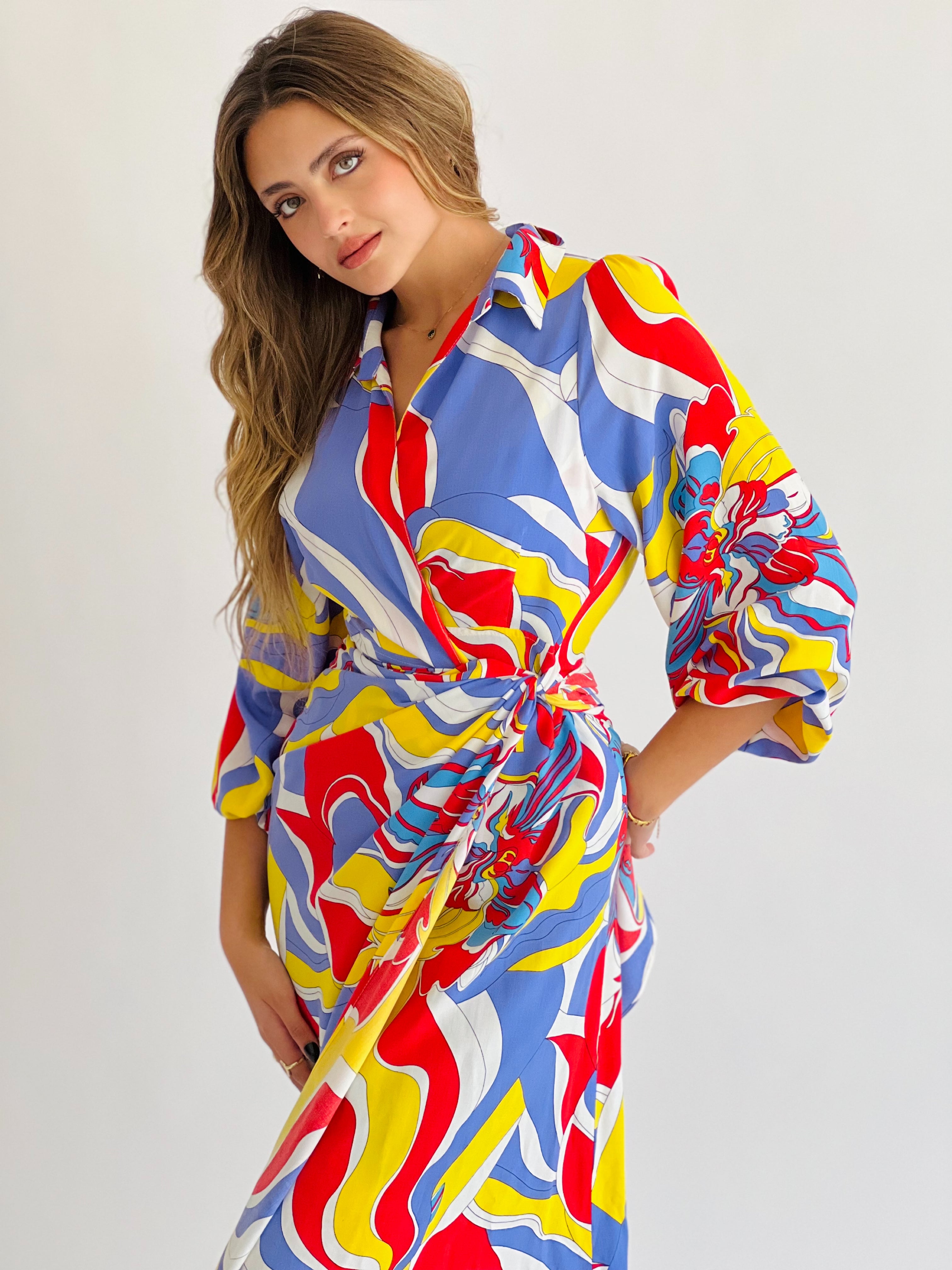Abstractive Colors Dress