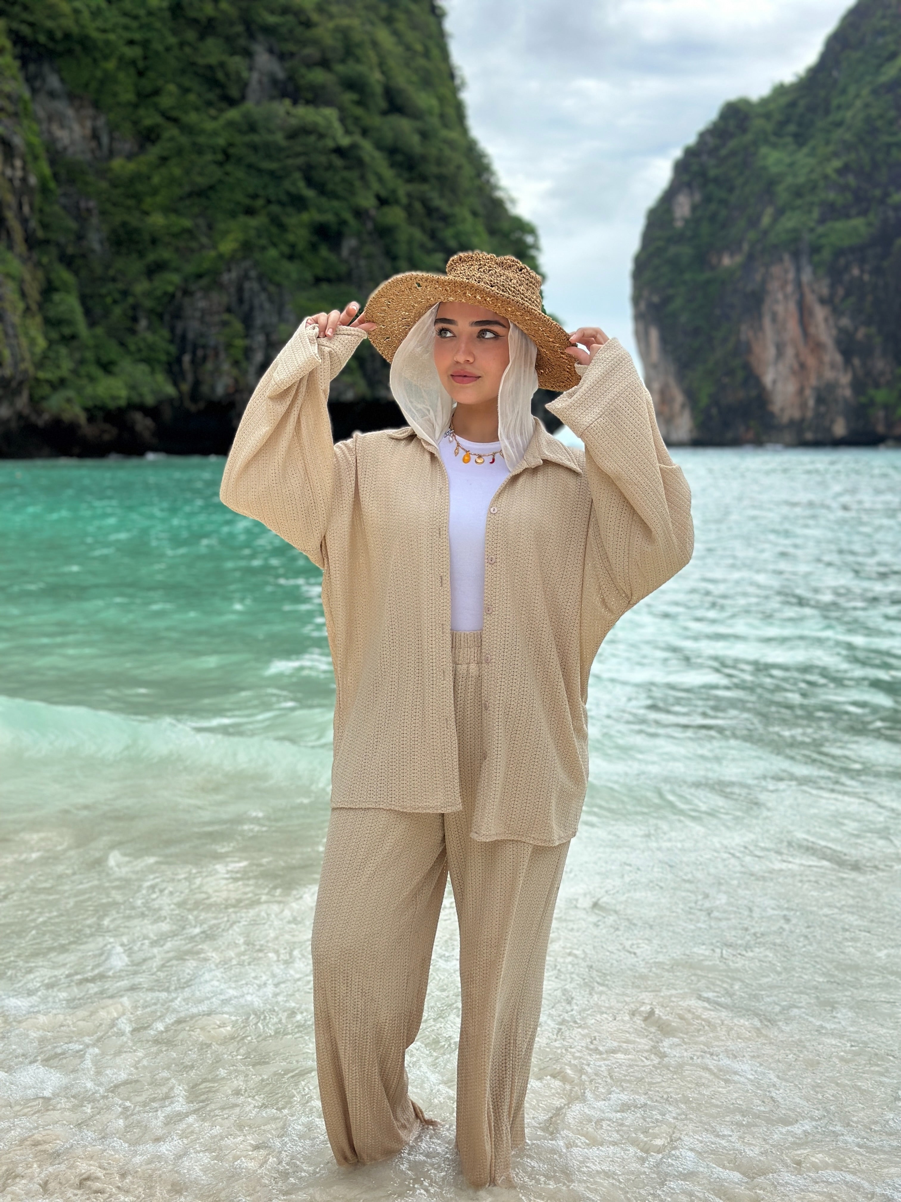 Mesh Tropical Set Shirt