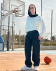 Distressed Balloon Denim