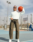 Distressed Balloon Denim