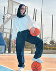 Distressed Balloon Denim