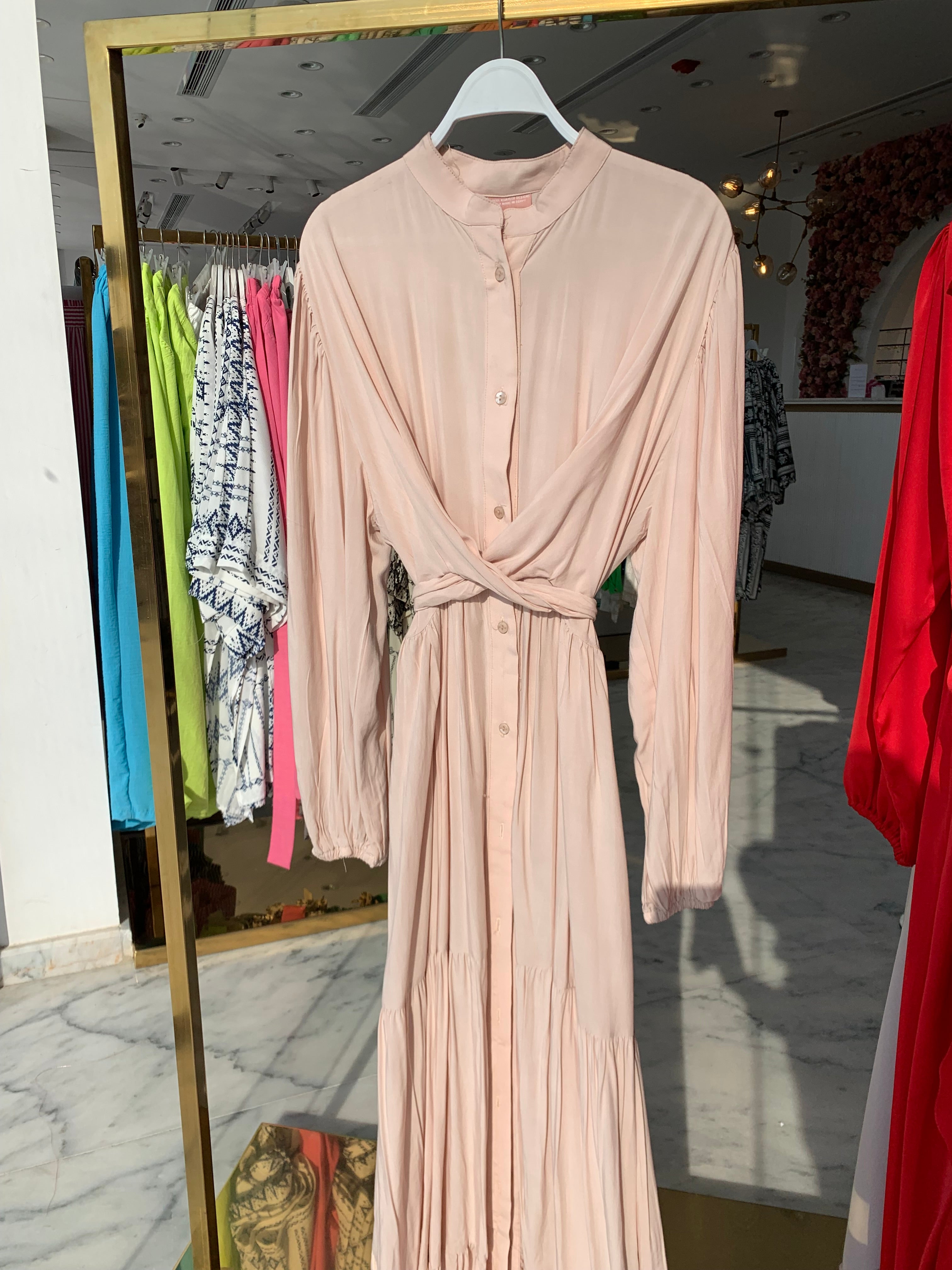 Layered Wrap Dress Sand