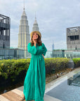 Layered Wrap Dress Seafoam Green
