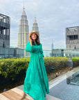 Layered Wrap Dress Seafoam Green