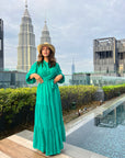 Layered Wrap Dress Seafoam Green