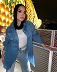 Basic Pocketed Shirt Blue Smoke