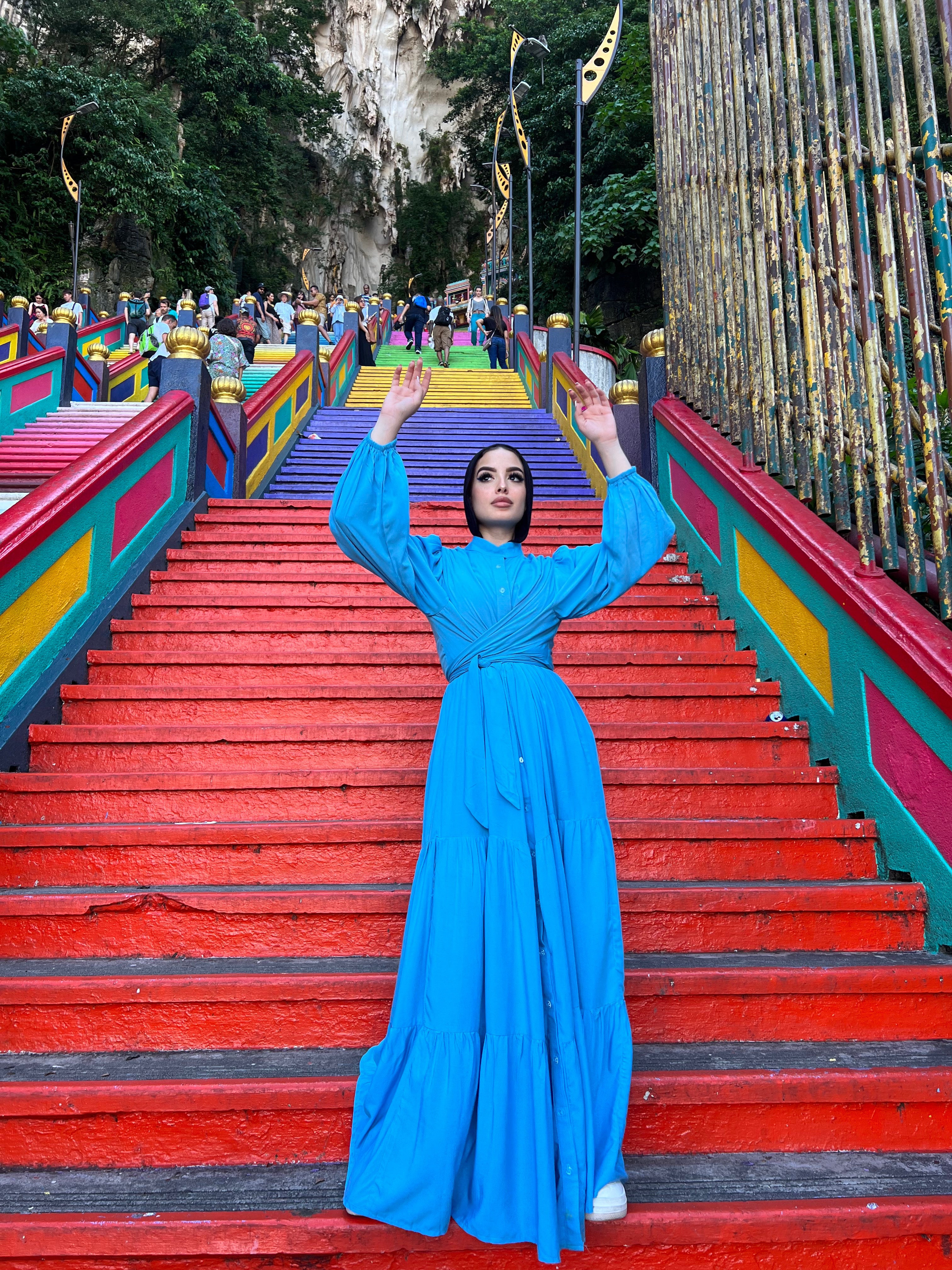 Layered Wrap Dress Baby Blue