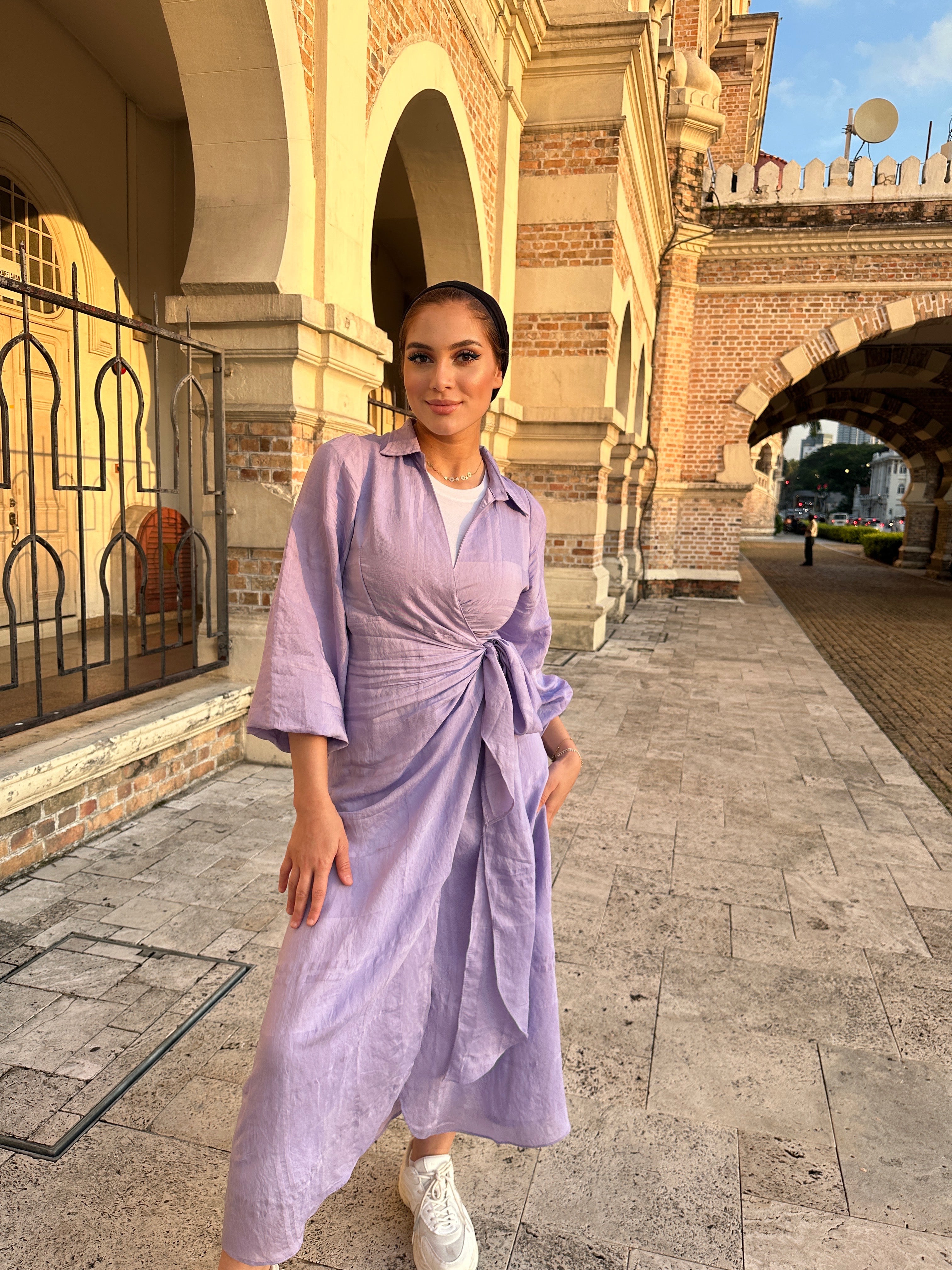 Wrap It dress Stripy Lavender