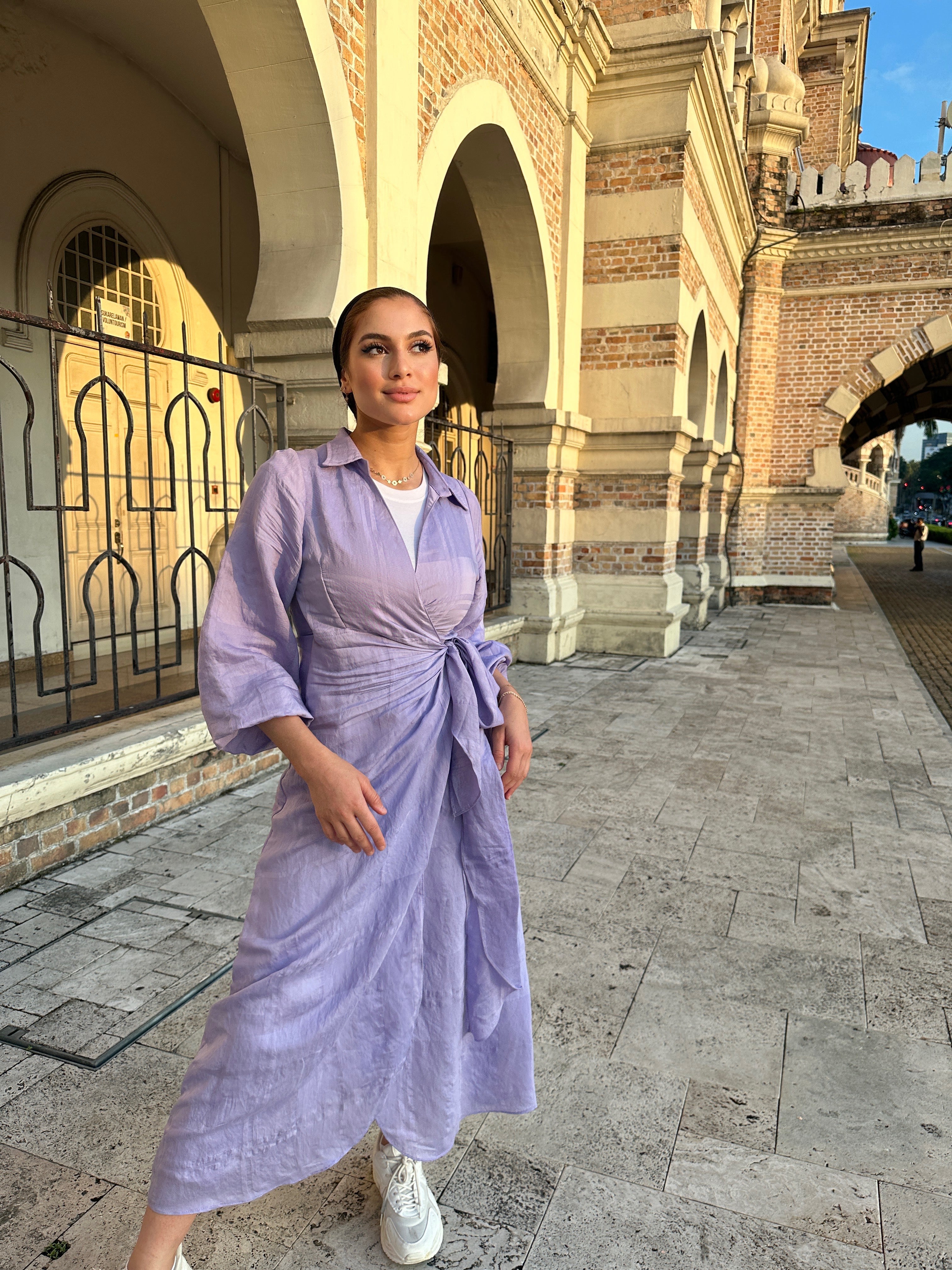 Wrap It dress Stripy Lavender