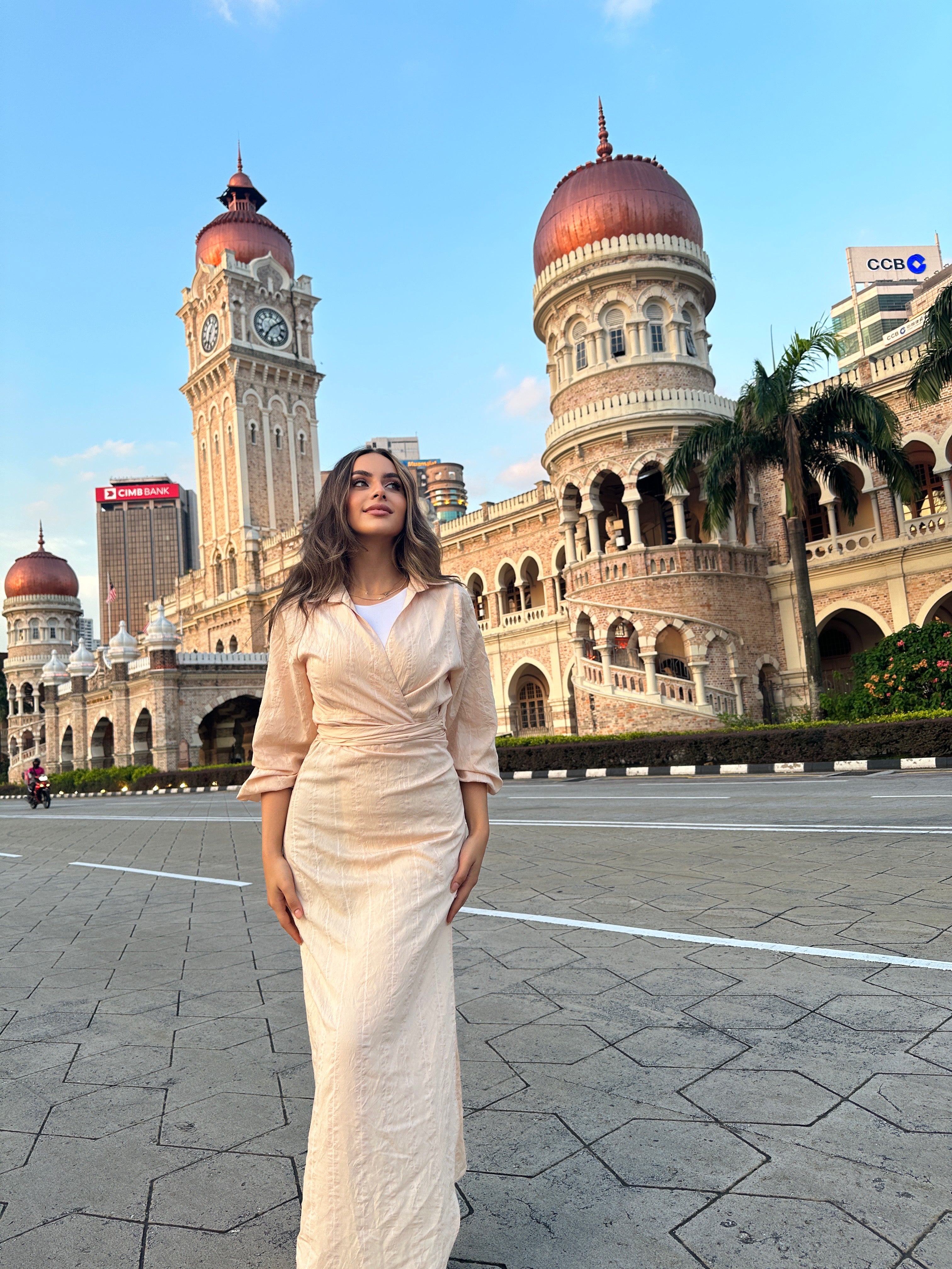 Wrap It dress Stripy Oatmeal