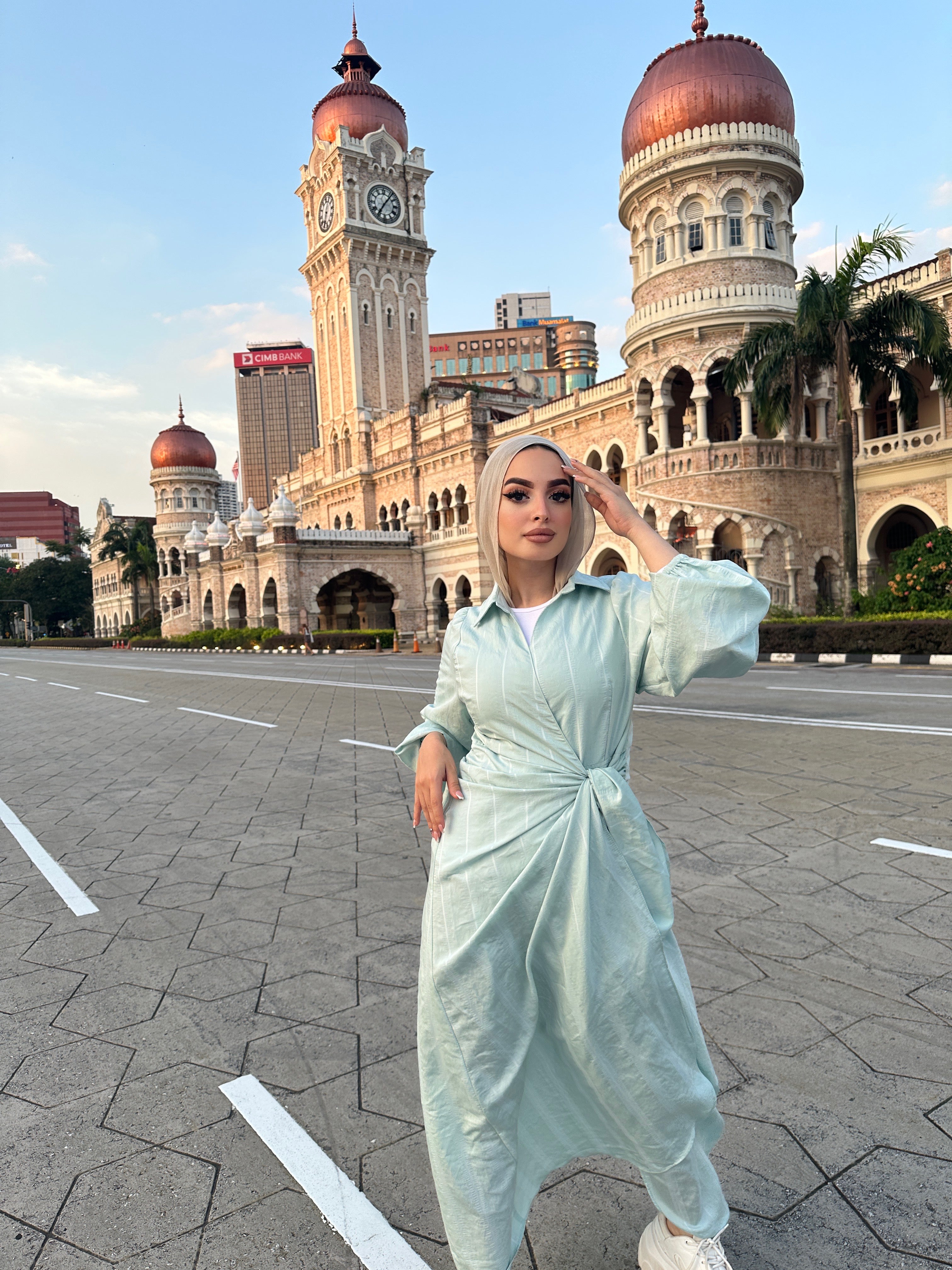 Wrap It dress Stripy Mint