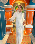 Layered Wrap Dress Cream