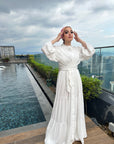 Layered Wrap Dress Cream