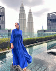 Layered Wrap Dress Royal Blue