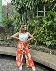 Uni Floral Wrap It Pants Orange