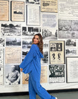 Cozy Cozy Set Hooded Blouse Blue Smoke