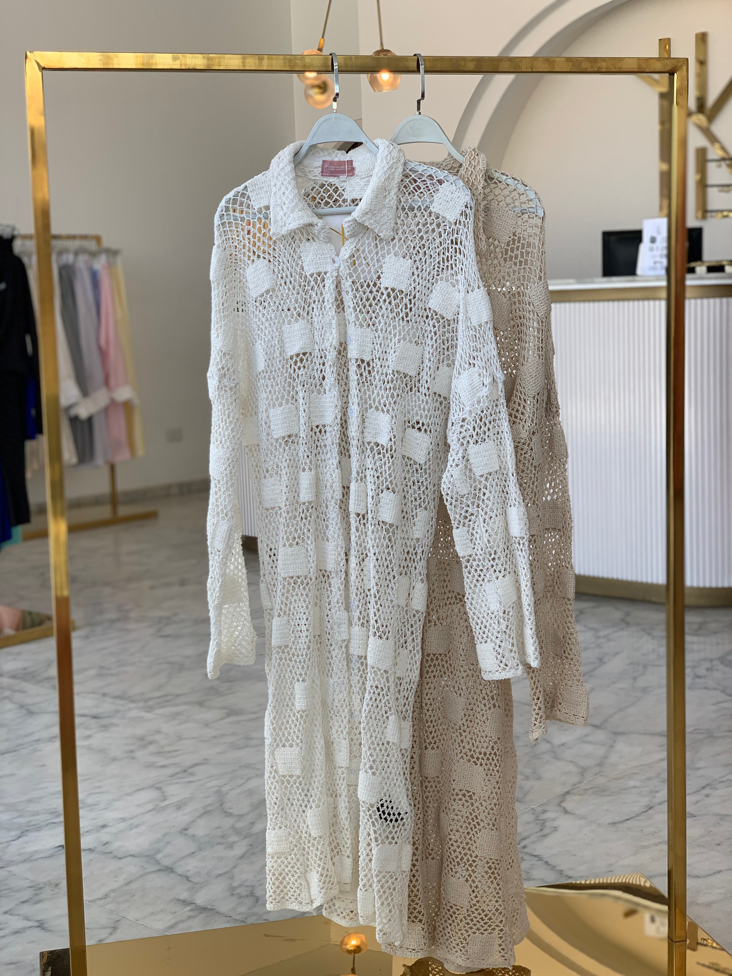 Mini Mesh Shirt Dress