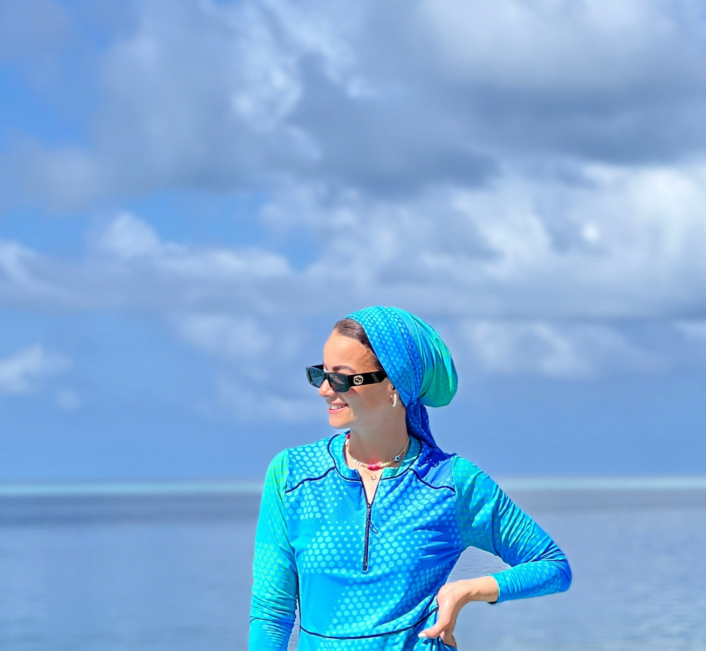 Water-Proof Turban Turquoise Sea
