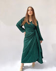 Wrappy Bling Emerald Green Dress