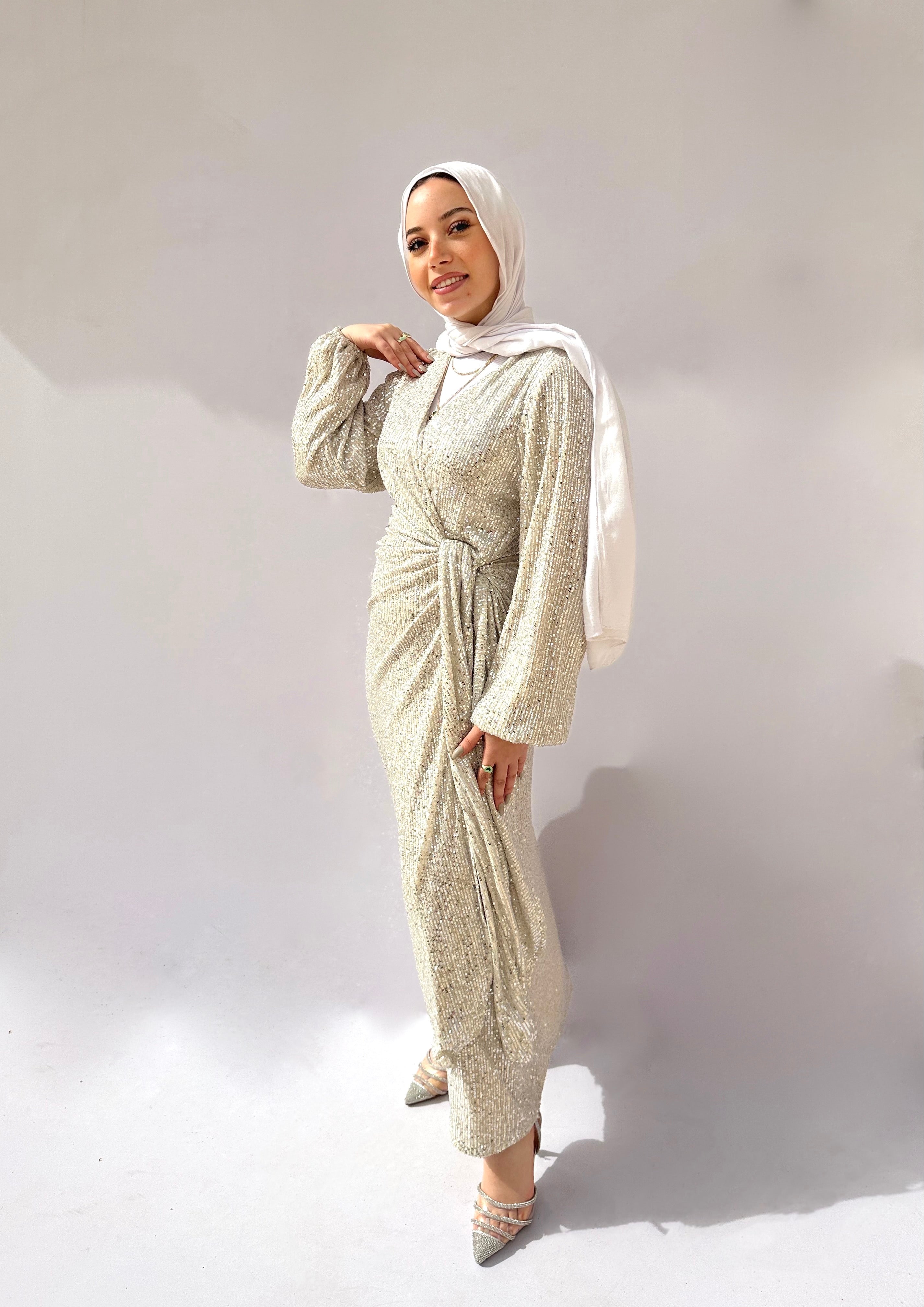 Wrappy Bling Silver Dress