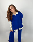 Winter New Wide Pants Royal Blue