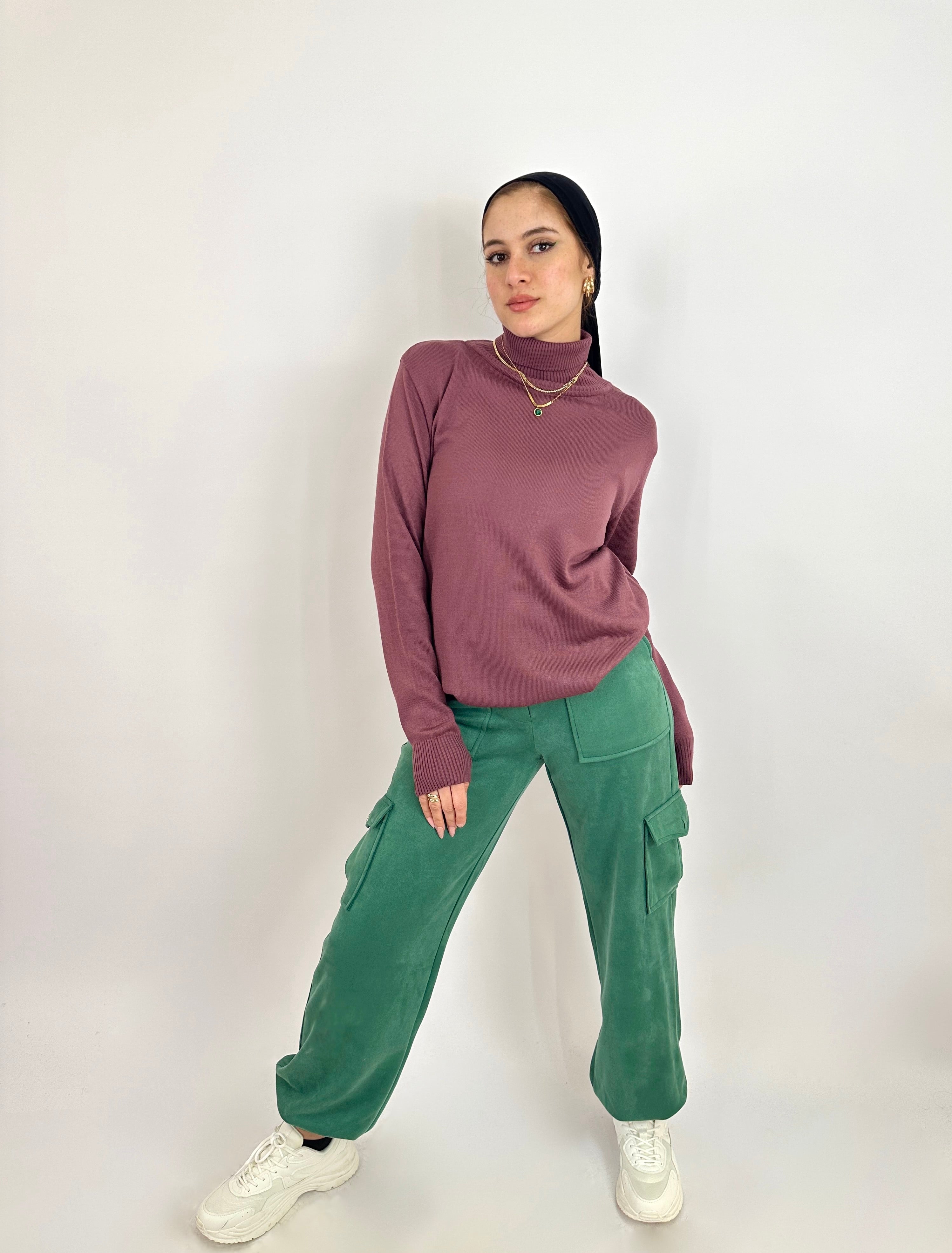 Suede Joggers Pants Green