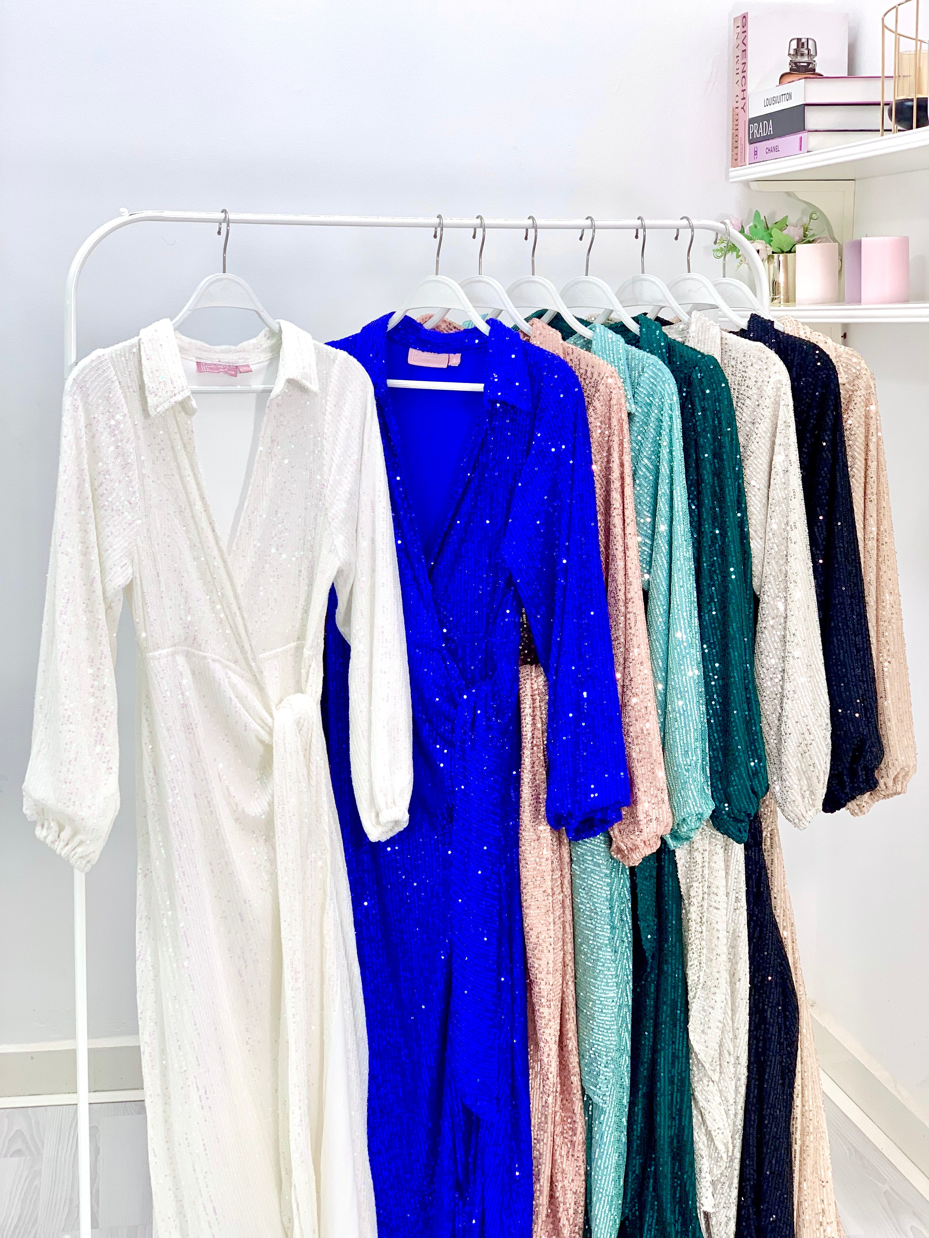 Wrappy Bling White Dress