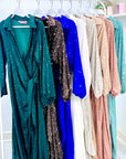 Wrappy Bling Emerald Green Dress