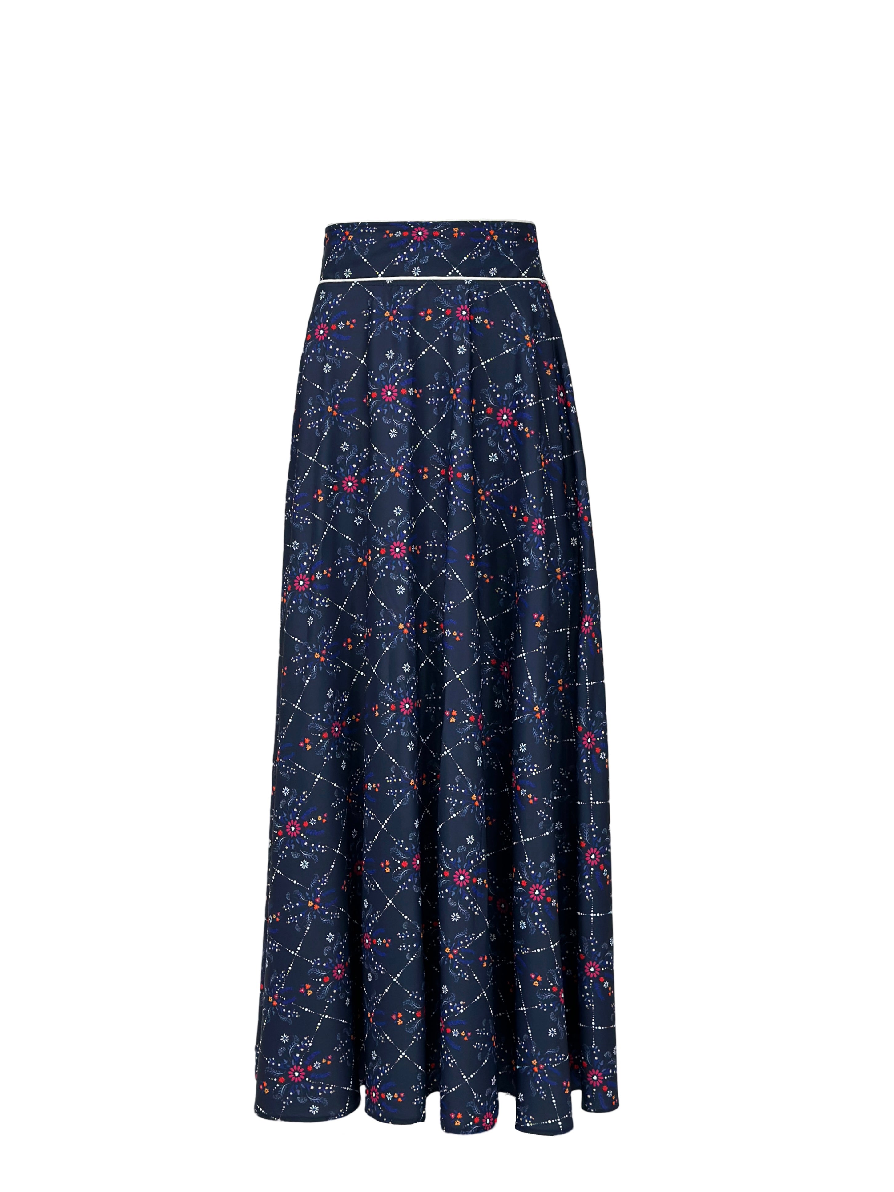 Navy Garden Big Ruff Skirt
