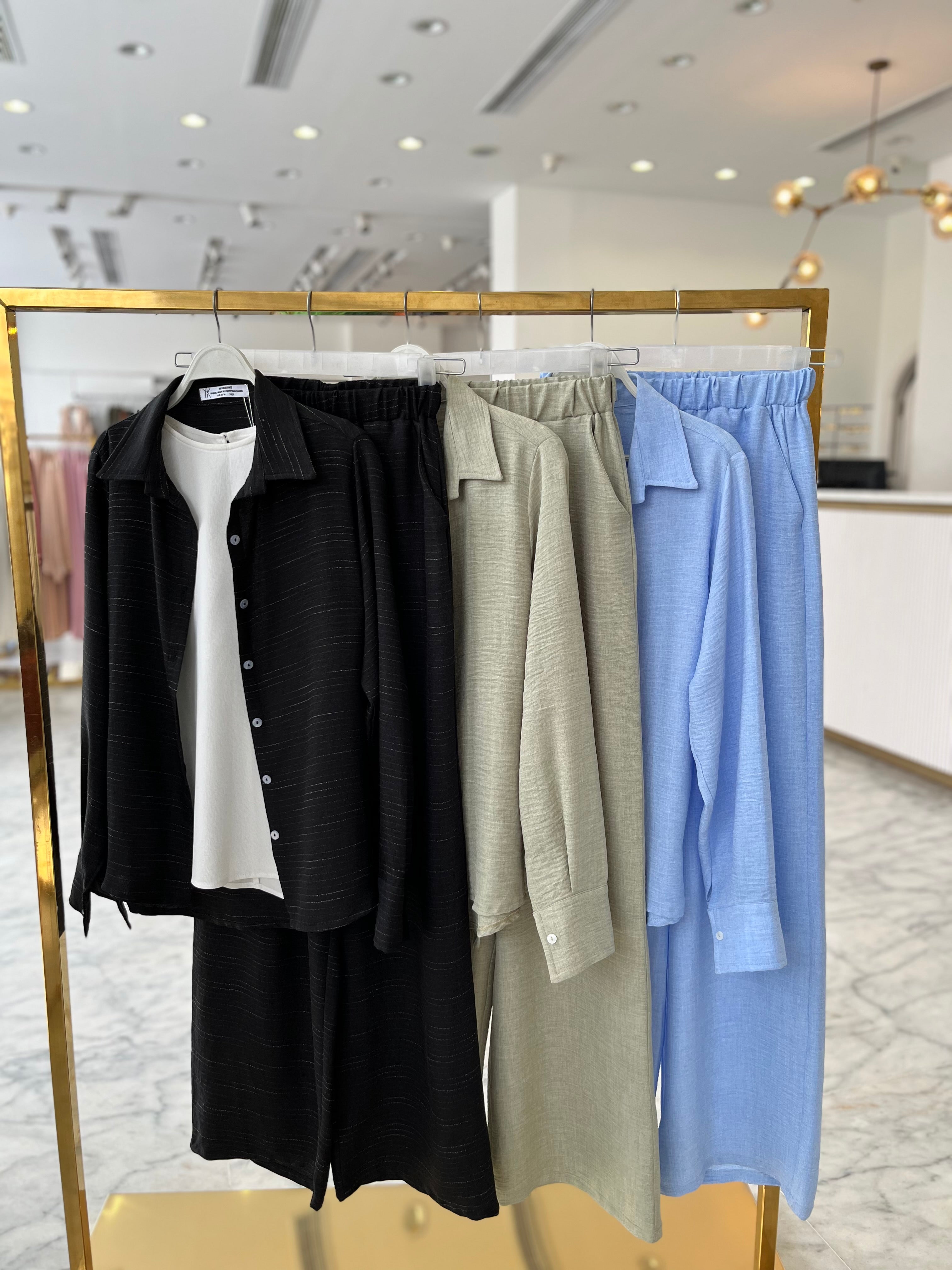 Criss cross lin Set Pants