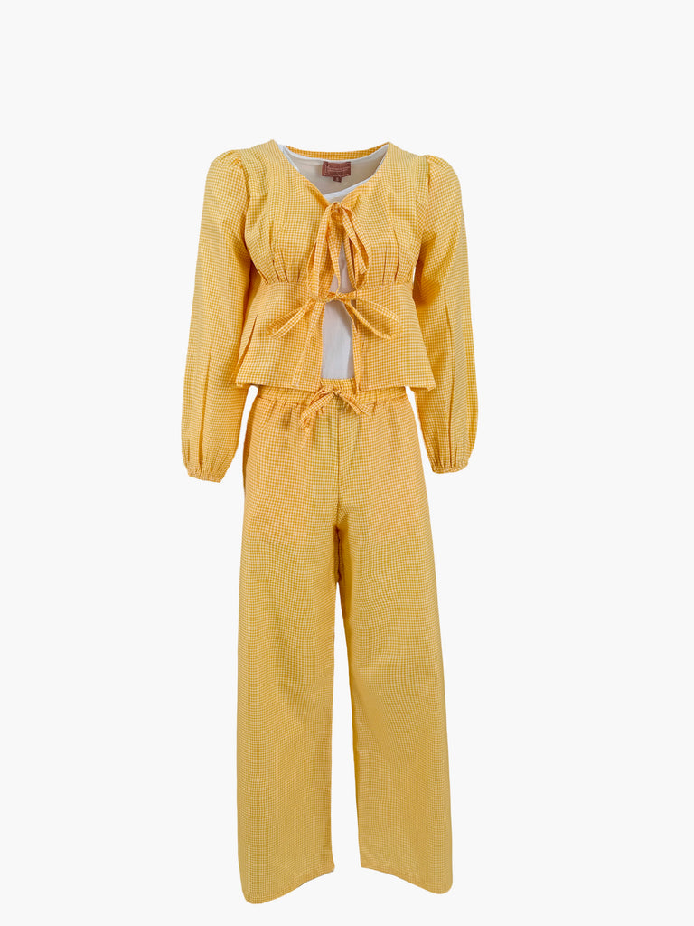 The Gingham Love Set Pants Yellow