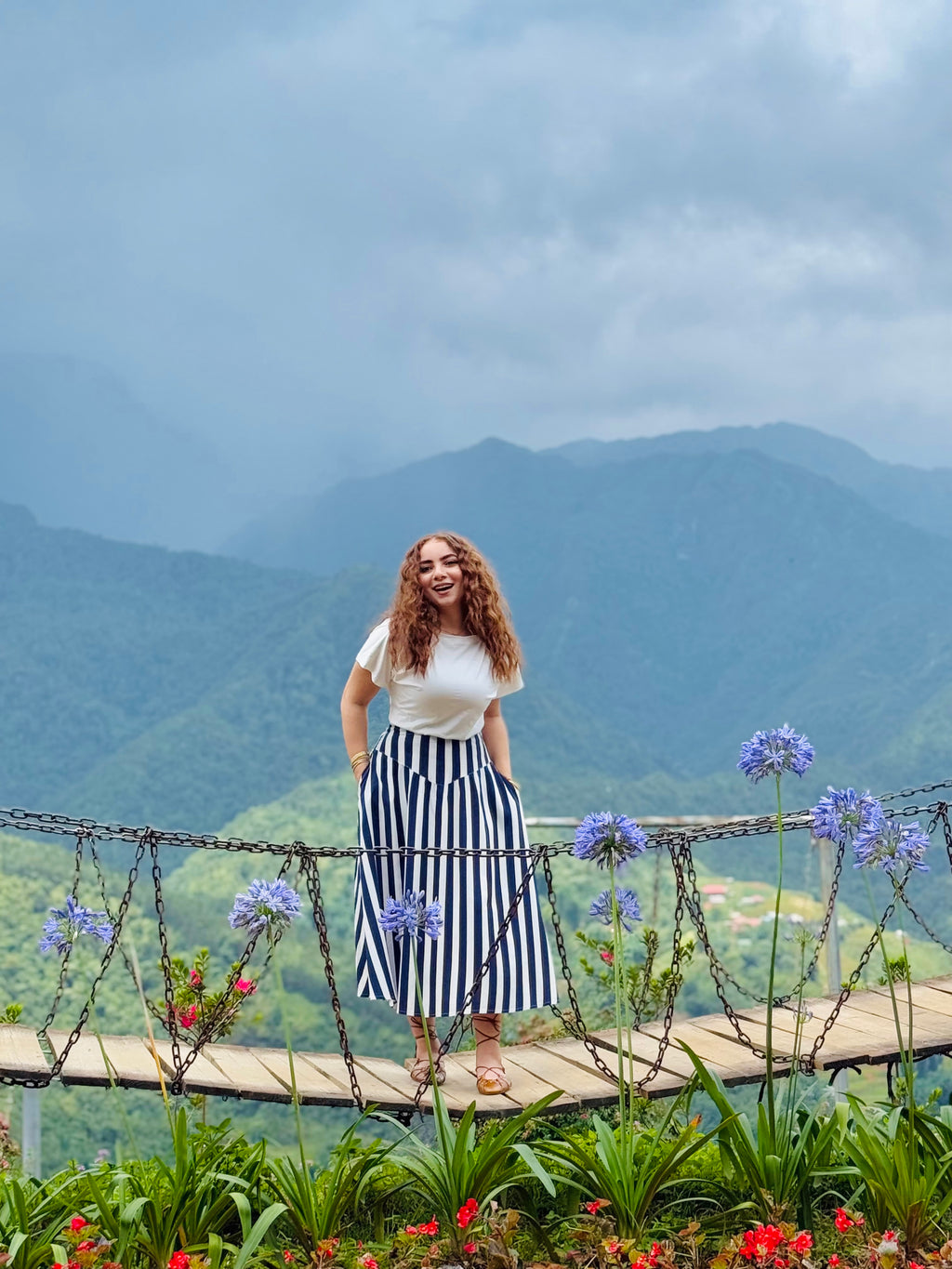 Chunky Stripes Snatched Skirt
