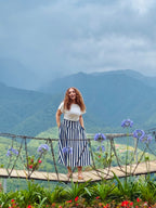 Chunky Stripes Snatched Skirt