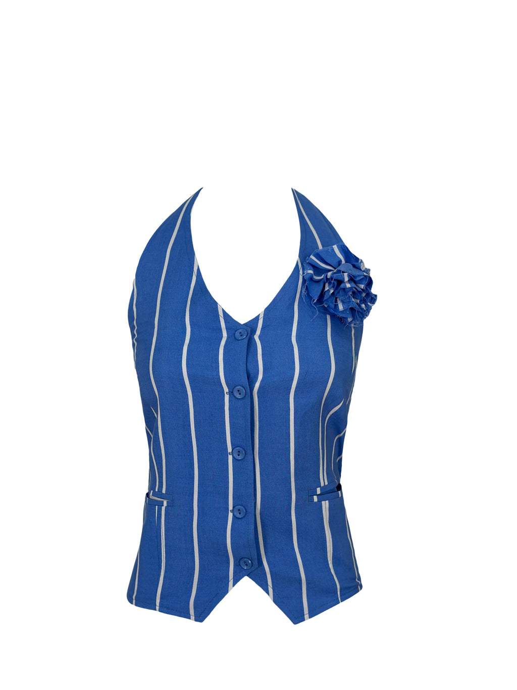 Fiore Stripped Set Vest Baby Blue