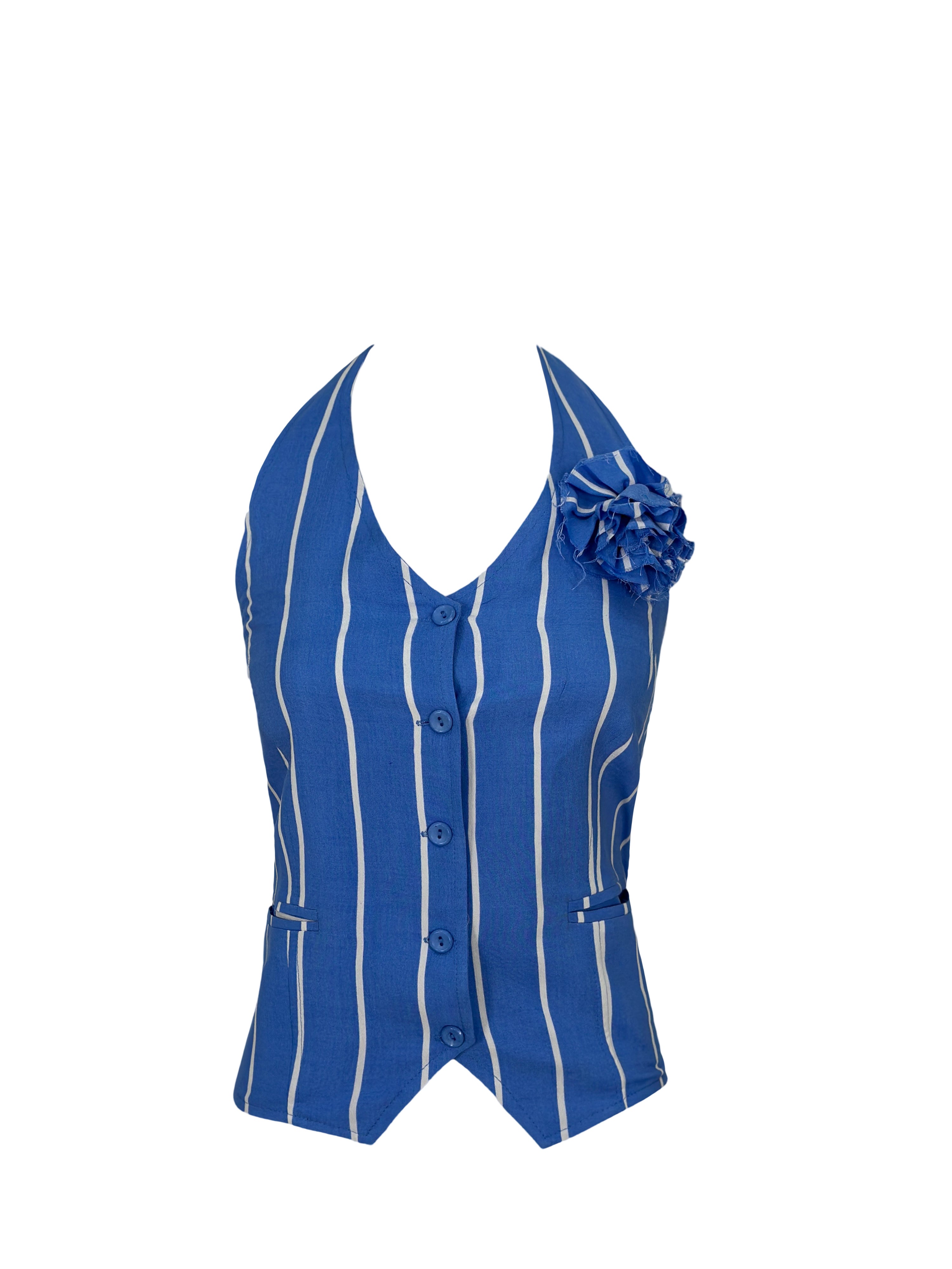 Fiore Stripped Set Vest Baby Blue