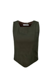 Ribbed Corset Set Top Olive