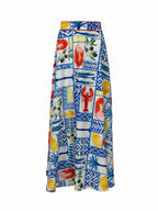 Mediterranean Summer Big Ruff Skirt