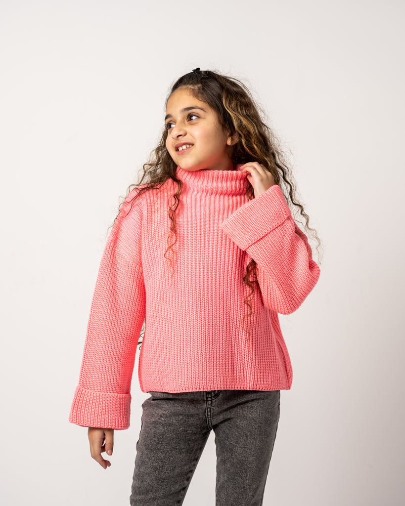 Baby Warm Evening Sweater Hot Pink