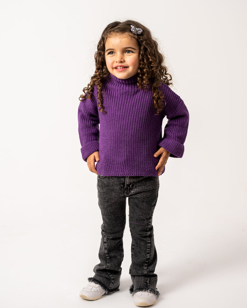 Baby Warm Evening Sweater Purple